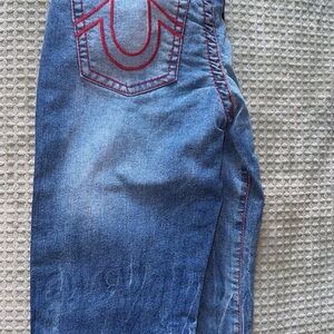 Boys size 14 true religion Blue Denim Jeans with Red Contrast Stitching